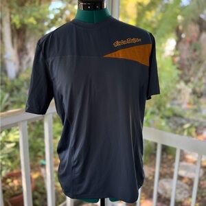 Troy Lee Designs Women's Short Sleeve Tee in Black with Orange Accent